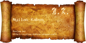 Nyilas Kabos névjegykártya